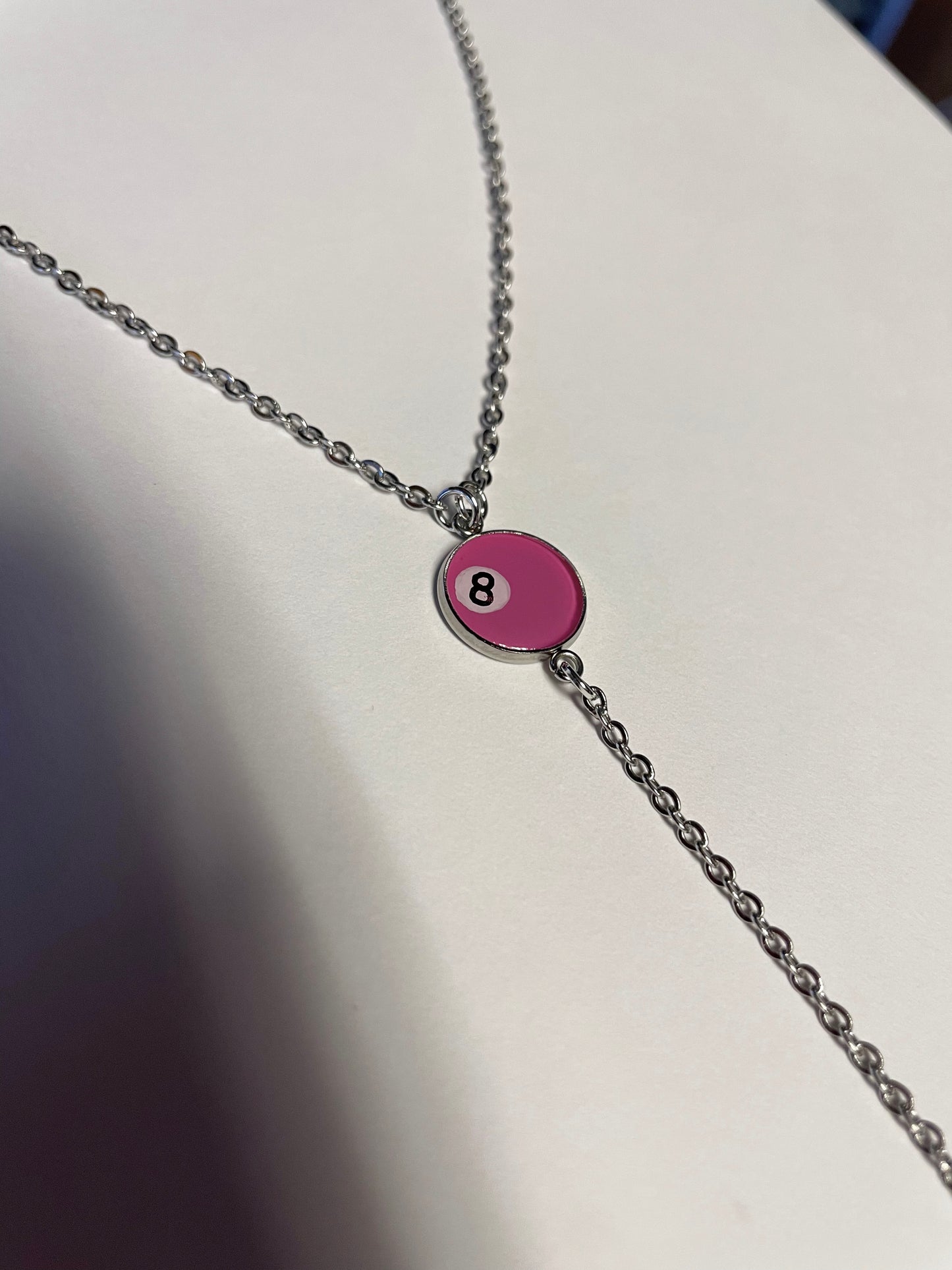 Pink 8 Ball Necklace