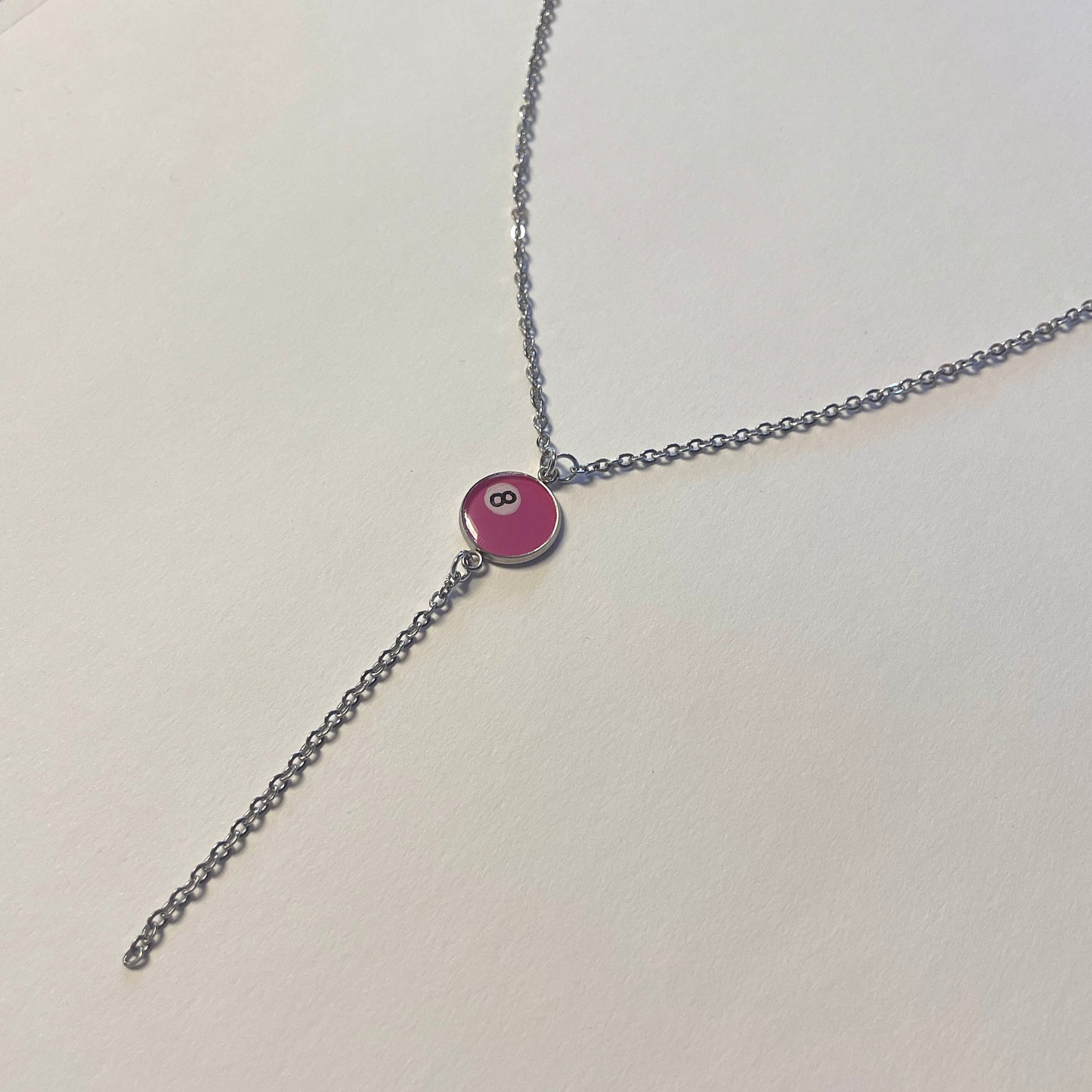 Pink 8 Ball Necklace