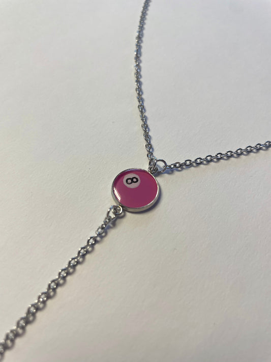 Pink 8 Ball Necklace